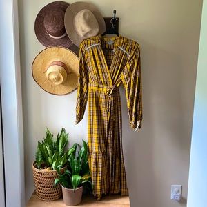 Anthropologie plaid wrap dress